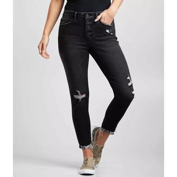 ✨2/$20 KanCan Cassidy Hi Rise Ankle Skinny Stretch Jean Button Fly 15 31 H14545 - Picture 3 of 16
